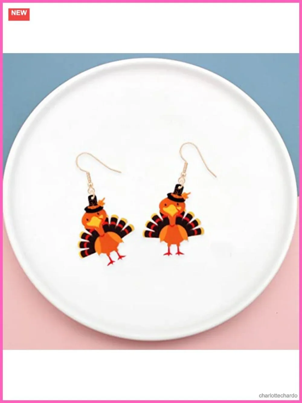 Acrylic Maple Leaf Dangle Earrings French Wire Fall Thanksgiving
